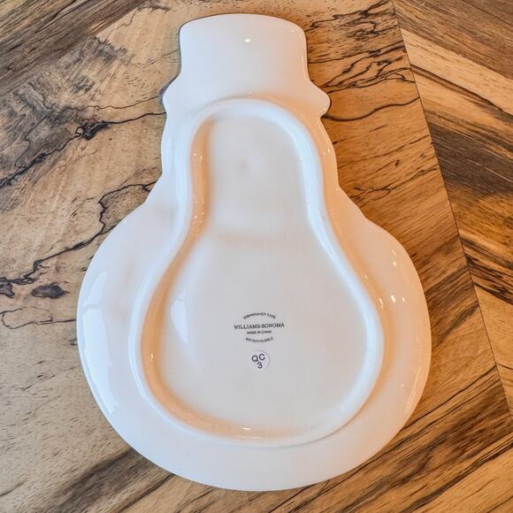 Classic Williams-Sonoma Mr and Mrs Snowman Ceramic Christmas Serving Trays-Qty 2 - Picture 5 of 7